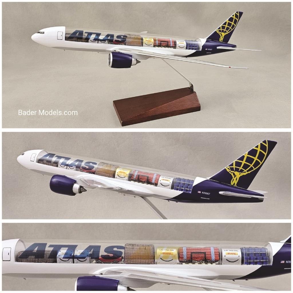 CLEARANCE - Atlas Air - B777-200F - (1:144) - 180° Clear Top